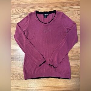 Harley Davidson Women’s Fuchsia Pink Acrylic Embelished Sweater Pullover Large